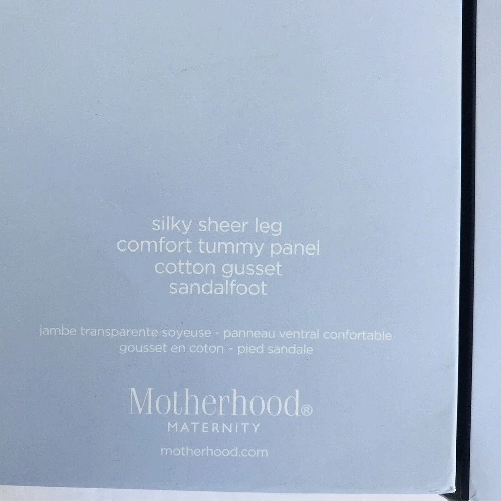 Motherhood Lot Of 2 Pantyhose Nude And Black Comfort Tummy Panel Sz A 100-130 Lb